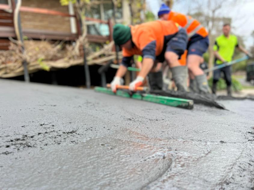 Exposed aggregate concrete driveway in Melbourne